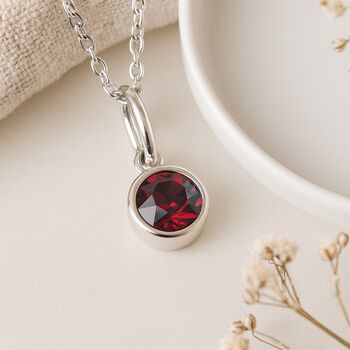 Personalised January Birthstone Necklace In Sterling Silver, 3 of 9