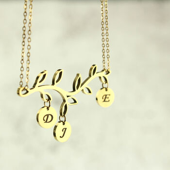 Personalised Family Tree Initials Necklace, Silver Or Gold Tone, 6 of 12