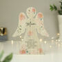 Personalised Memorial Wooden Angel Ornament, thumbnail 2 of 4