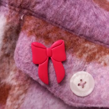 Polymer Clay Bow Pin Badge, 4 of 5