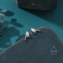 Sterling Silver British Black Bird Stud Earrings, thumbnail 3 of 12