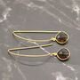 Smoky Quartz Gold Plated Sterling Silver Earrings, thumbnail 2 of 8