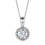 Birthstone And Diamond Halo Pendant Necklace, thumbnail 4 of 8