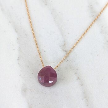 The Nugét Ruby July Birthstone Necklace, Gold, 3 of 6