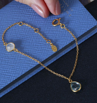 Blue Topaz And Sapphire Gemstone Bracelet, 2 of 6