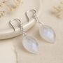 Sterling Silver Rainbow Moonstone Chain Drop Earrings, thumbnail 1 of 7