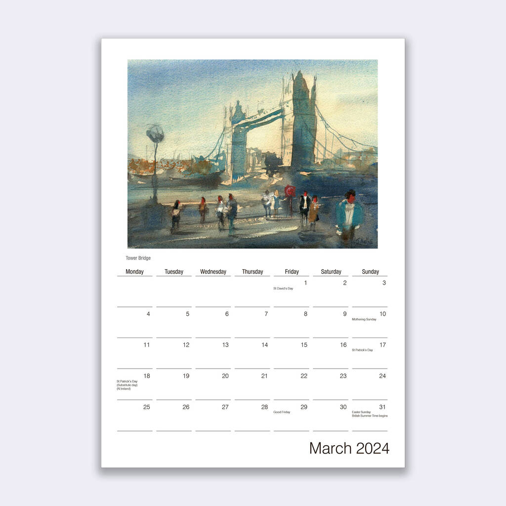 London Calendar 2024 By James Hollis Art