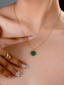 Vachana Botan Jade Flower Necklace, 6 of 12