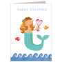 Mermaid Happy Birthday Card, thumbnail 2 of 5