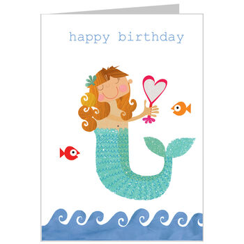 Mermaid Happy Birthday Card, 2 of 5