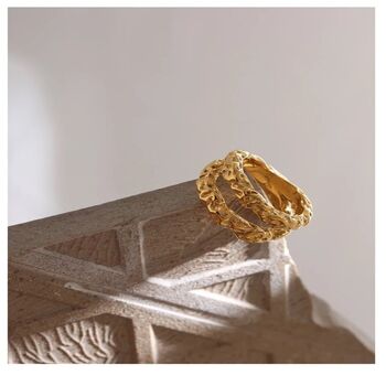 Monaco D’or Baroque Double Band Charm Ring, 3 of 3