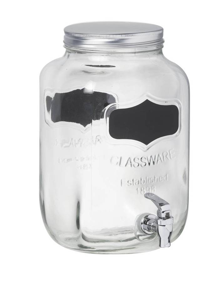 glass drinks dispenser with chalkboard by the wedding of my dreams