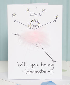 Handmade Personalised 3D Will You Be My Godmother Card, 2 of 2