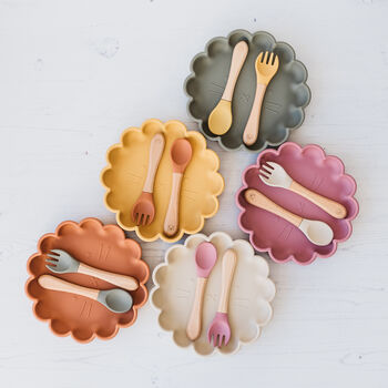Silicone And Beechwood Fork And Spoon Set, 5 of 8