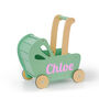 Personalised Wooden Toy Pram In Three Colours, thumbnail 1 of 4