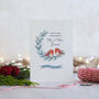 Mistletoe Robins First Married Christmas Card, thumbnail 1 of 9