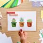 Hello House Plants! Greeting Card Making Kit | Succulents Cactus Plant Pot, thumbnail 5 of 7