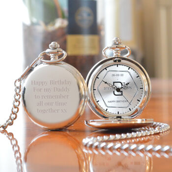 Personalised Hexagonal Design Monogram Pocket Watch, 2 of 5