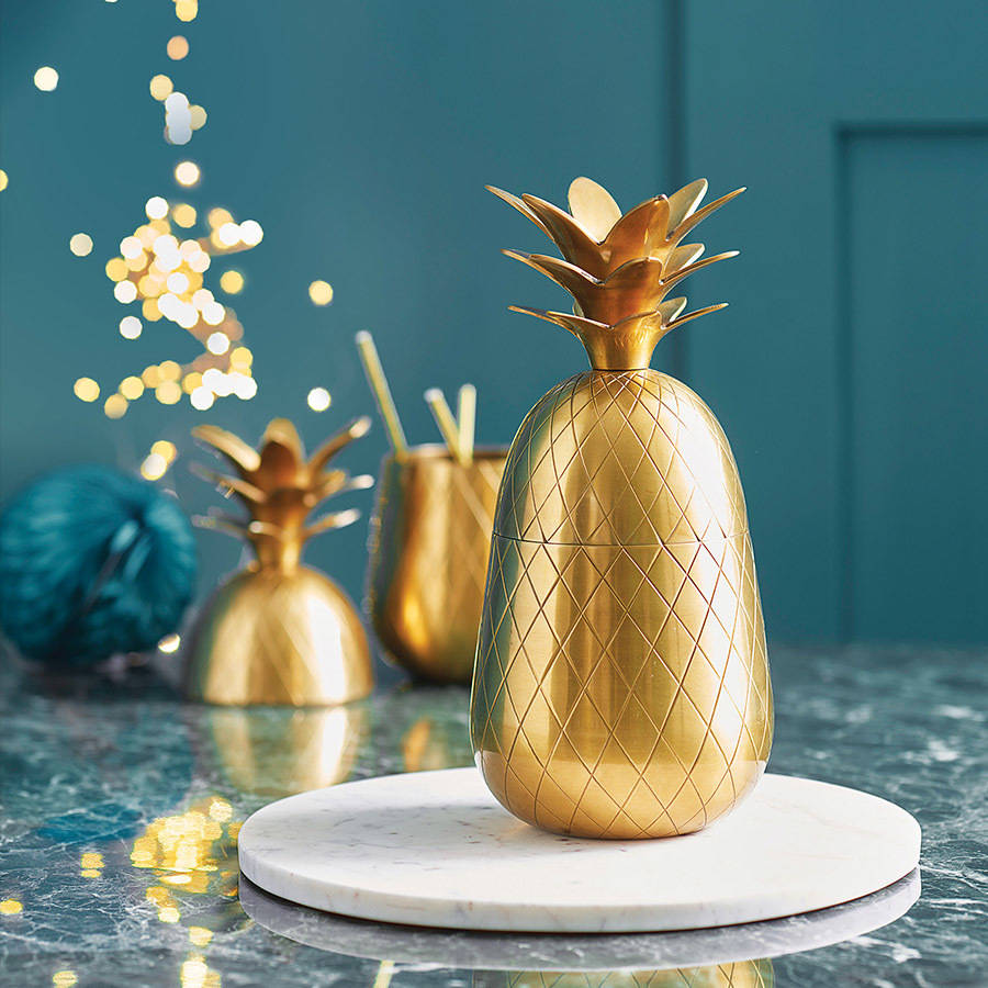 brass pineapple decorative bar container by brass pineapples