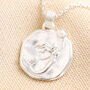 Mermaid Coin Pendant Necklace In Silver, thumbnail 2 of 2