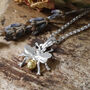 Sterling Silver And Gold Busy Bee Necklace, thumbnail 1 of 4