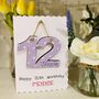 Personalised 12th Birthday Card Wooden Number Gift, thumbnail 2 of 4