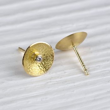 18ct Gold Earrings With Diamonds, 2 of 3