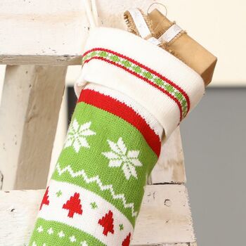 Personalised Knit Nordic Christmas Stocking, 4 of 8