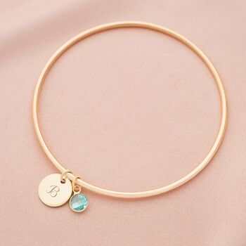 Initial And Birthstone Personalised Bangle, 4 of 12