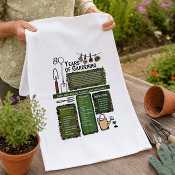Personalised 80th Birthday Gift Garden Towel, 3 of 7