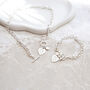 Personalised Silver Heart Necklace And Bracelet Set, thumbnail 1 of 8