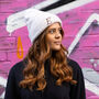 Embroidered Serif Initial Deep Cuff Beanie Hat, thumbnail 5 of 9