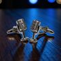 Personalised Retro Microphone Cufflinks, thumbnail 4 of 12