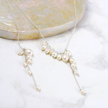 Delicate Black Or White Pearl Waterfall Necklace, 11 of 12