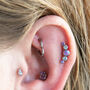 Opal Curved Helix Cartilage Earring, thumbnail 1 of 6
