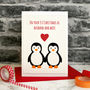 'Penguins' First Married Christmas Card For Couples, thumbnail 3 of 3