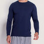 Men's Long Sleeved T Shirt In Navy, thumbnail 1 of 3