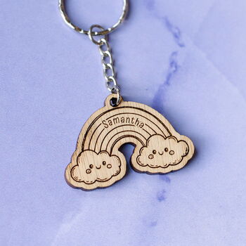 Personalised Rainbow Keyring For Girls Party Filler Bags, 2 of 4