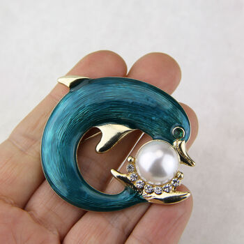 Dolphin And Pearl Brooch, 2 of 7