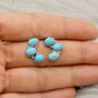 Blue Turquoise Silver Stud Earrings, thumbnail 1 of 5