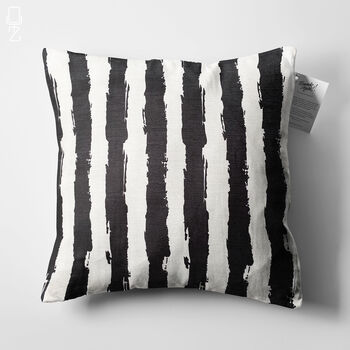 Striped Black And White Soft Cushion Cover, 5 of 7
