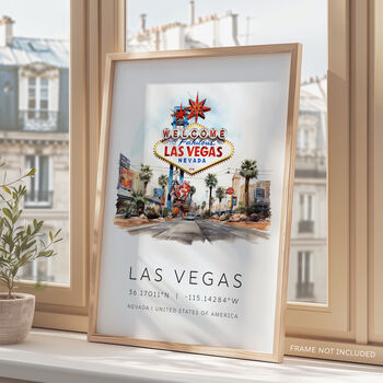 City Landmark Travel Destination Cards For Las Vegas USA, 2 of 7