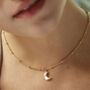 Initial Moon Choker Necklace In Silver Or Gold Vermeil, thumbnail 1 of 5