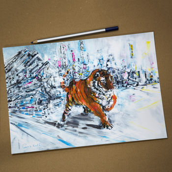 Tiger In Snow Print, 2 of 5