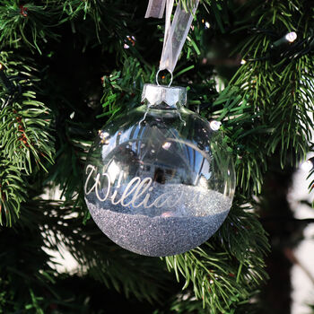 Personalised Glitter Glass Bauble, 6 of 12