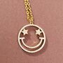 Starry Smiles Necklace Plated Chain Smiley Face, thumbnail 3 of 6