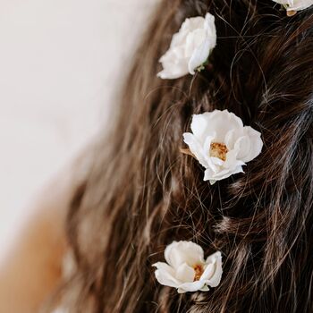 Harriet Bridal Wedding Wild Rose Flower Hair Pins, 2 of 7