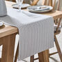 Grey Striped Cotton Table Runner, thumbnail 1 of 5