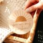 Wooden Baby Announcement Sunshine Engraved Sign, thumbnail 1 of 8