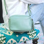 Personalised Leather Crossbody Bag With Patterned Strap, thumbnail 9 of 12